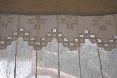 Set of 2 Cottage-Style Curtain Panels 24"x23" – Handmade, Water-Repellent, Cozy  - Image 1 of 4