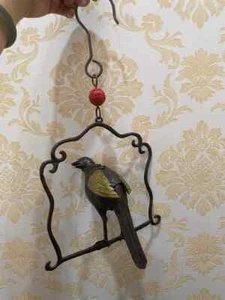 Chinese Collectible Copper Gilt Handwork Old Vintage Bird Hanging Incense Burner - Picture 1 of 11