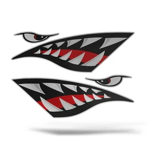 x2 Adesivi SQUALO Sticker Barca Nave Motoscafo Camper 4x4 Surf Marina Auto Moto - Foto 1 di 14