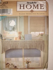 Curtains Swag Shades Valances Simplicity Home Sewing Pattern 8353 Window UC FF - Picture 1 of 5
