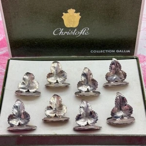 Antike französische Christofle Gallia Tischkartenhalter 8er Set mit Original Box - Bild 1 von 5