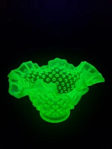 Fenton Hobnail Yellow Vaseline Glass - Picture 1 of 2