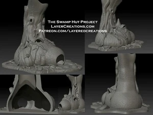 Swamp Hut Yoda for 3.75 in (1:18) Figure Diorama - Picture 1 of 2