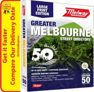 2024 MELWAY Melbourne Street Directory Maps A3 LARGE PRINT Edition 50 IN STOCK - Picture 1 of 6
