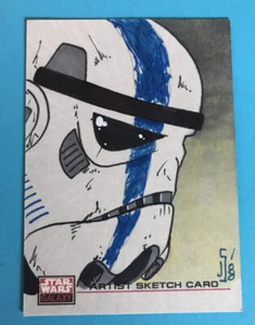 2008 Topps Star Wars Galaxy Stormtrooper Original Sketch Art Card Signed 1/1 One - Picture 1 of 2