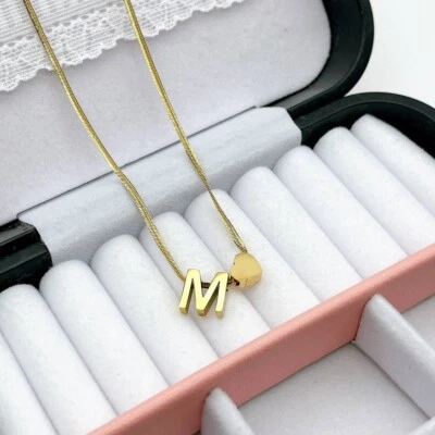  Regalos del Día de la Madre para Mamá, Adolescentes Niñas - Chapado en Oro 18K Corazón Inicial A-Z Joya Foto 1 de 2