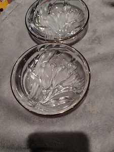 Pair Of Mikasa Crystal Parisian Iris Dish Set - 5 1/4" each, Made in Japan! A1 - Picture 1 of 6