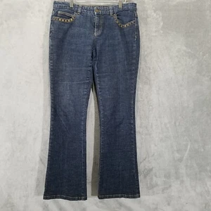 Michael Kors Jeans Damen 6 Blau Denim Stretch Verziert Bootcut Freizeit - Bild 1 von 15