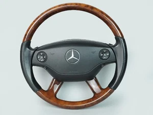2009 Mercedes Benz S Class W221 Steering Wheel Leather Wood W Multi Switch Oem - Picture 1 of 11