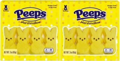 Conejos de Pascua de malvavisco amarillo de 2-8 quilates Peeps 3 oz 85 g sin gluten y grasa Foto 1 de 4