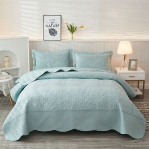 MarCielo 3-Piece 100% Cotton Oversized Bedspread Set Coverlet Set Lightweight
