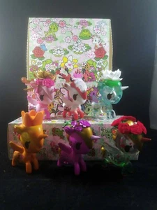 TokiDoki Unicorno Flower Power Set of 6 Orchid Lily Tulip Rosa Peony Plum - Picture 1 of 7