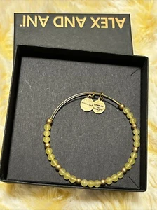Gold Alex And Ani Sunshine Yellow Beaded Bracelet - Picture 1 of 2