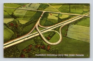 Swedesboro Interchange New Jersey Turnpike Linen Postcard - Picture 1 of 2