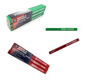 Carpenters Pencils Spear & Jackson Medium-Red & Hard-Green Pencils Qty 2-12 - Picture 1 of 6