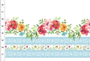 In The Beginning Watercolor Beauty 18GSH 1 Border Stripe Cotton Fabric - Picture 1 of 1