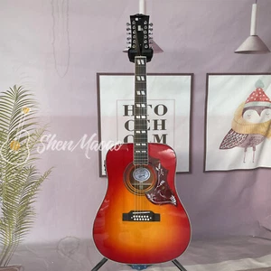 Chitarra elettrica acustica 12 corde Cherry Burst abete corpo cavo in magazzino - Foto 1 di 8