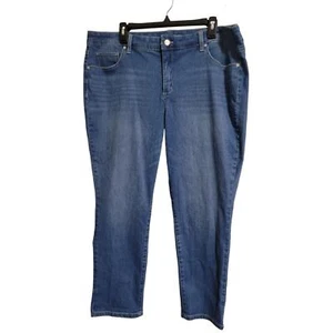New Directions Jean Crop Pants Women's Plus 18W Skinny Denim Blue Jeans - Picture 1 of 10