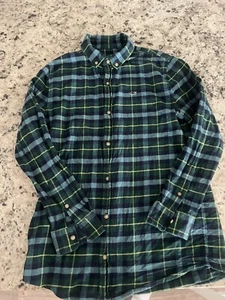 Vineyard Vines Boys Long Sleeve Shirt Size Medium Aqua Blue Green Plaid - Picture 1 of 3