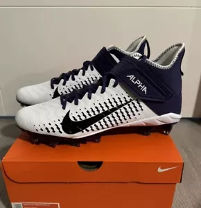 Nike Alpha Menace Pro 2 Mid Football Cleats White Purple BV3945-104 Size 12.5 - Picture 1 of 7