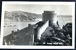 Rumeli Hisari Castle, Istanbul, Turkey (~1920s) - Vintage RPPC Postcard - Picture 1 of 2