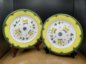 Villa Ceramica Portugal Set of 2 Exclusive Handpainted Dessert/Cheese Plate - Picture 1 of 11
