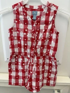 Baby Gap Gingham Star print Sleeveless Romper Red Tablecloth Pattern Size 5 - Picture 1 of 3