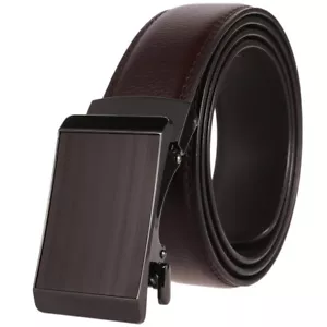 Trend Men's Real Leather Belt Automatic Buckle Belt Ratchet Strap Gift Jeans - Picture 1 of 4