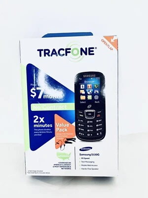 Samsung SGH S150G Black Tracmfone Cellular Mobile Phone Prepaid Service - Image 1 of 4