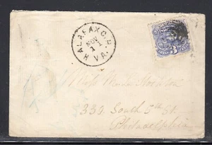 US #114 Halifax Court House VA to Philadelphia PA c628 - Picture 1 of 2