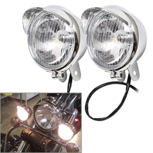 Passing Fog Lights Fit For Kawasaki Vulcan VN 800 900 1500 1600 1700 2000 Chrome - Picture 1 of 9