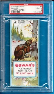 1920 V2 Cowan : Animal Cards #4 Beaver Psa 4 - Picture 1 of 2