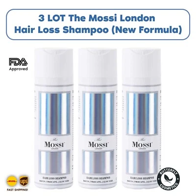 3 LOT The Mossi London - Hair Loss Shampoo (New Formula) FDA Approved