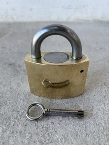 Bramah Padlock Incredibly Rare 1960s Model BP17 Works Perfectly One Key - Picture 1 of 9