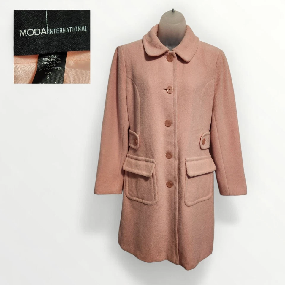 Chaqueta Chaquetón Moda International Victoria's Secret Rosa Mezcla Lana Para Mujer Talla 6 Foto 1 de 4