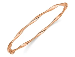Brazalete Brazalete con Bisagras Retorcidas Pulido Oro Rosa 14K - Imagen 1 de 4