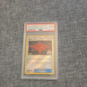 Beast Ring Staff League Cup PSA 8 102a/131 Reverse Holo Pokemon Unbroken Bonds - Picture 1 of 2