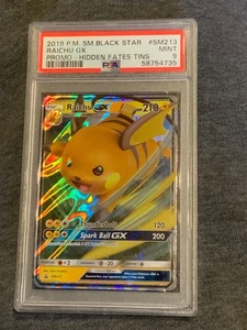 2019 POKEMON SM BLACK STAR PROMO SM213 RAICHU GX HIDDEN FATES TINS PSA 9 - Picture 1 of 6
