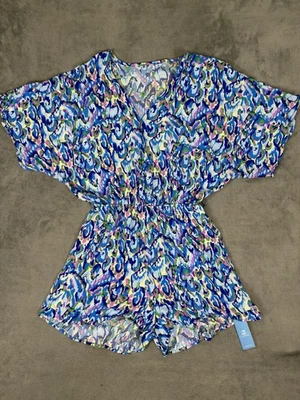 Nuevo Vestido Cupshe Para Mujer Grande Azul Rosa Multicolor Natación Cubre Largo Medio Foto 1 de 4