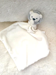 F&F Tesco White Grey Lion Comfort Blanket Baby Comforter Snuggie Soft Toy - Picture 1 of 2