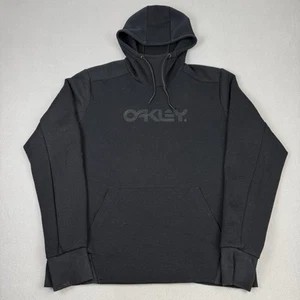 Oakley Hoodie Herren Medium schwarz Kapuze Scuba Fleece Sweatshirt Pullover Spellout - Bild 1 von 14