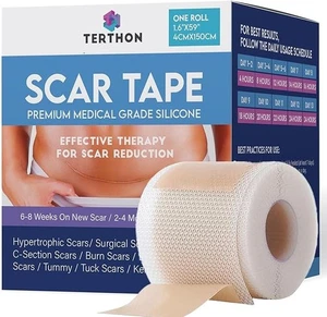 TERTHON NARBENBAND Premium medizinisches Silikon zur Narbenreduktion 1,6" x 59" - Bild 1 von 6