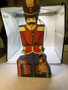 Vintage NUSSKNACKER BONBONIERE KAMIN REGAL DEKORATION 15,5" hoch handbemalt.   - Bild 1 von 11