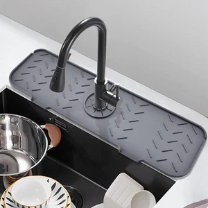 Protector contra salpicaduras para fregadero de cocina, bandeja colectora de goteo con mango de grifo de silicona, cocina - Imagen 1 de 7