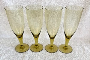 Juego de 4 vasos de cóctel vintage con tallo de cerveza Pilsner tinte verde - Imagen 1 de 13