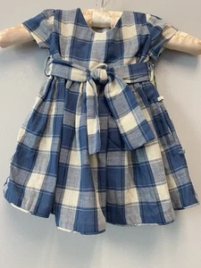 Isabel Garreton Classic Cotton Blue White Short Sleeve Sundress w/ Bloomers—9M - Picture 1 of 6