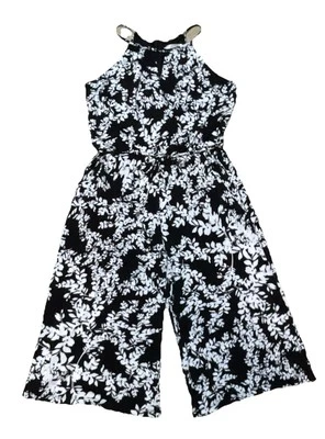 Mameluco capri London Times Petites para mujer talla 10P negro blanco poliéster Foto 1 de 4