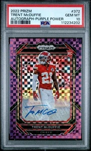 2022 Panini Prizm Trent McDuffie Purple Power Auto /49 #372 Rookie PSA 10 Chiefs - Bild 1 von 2