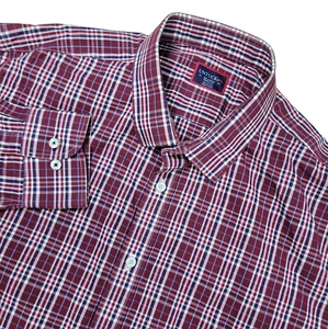Untuckit knitterfrei Herren 2XL rot weiß blau kariert Knopfleiste Langarm - Bild 1 von 7