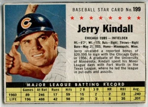 1961 Post Cereal #199 Jerry Kendall Chicago Cubs - Picture 1 of 2
